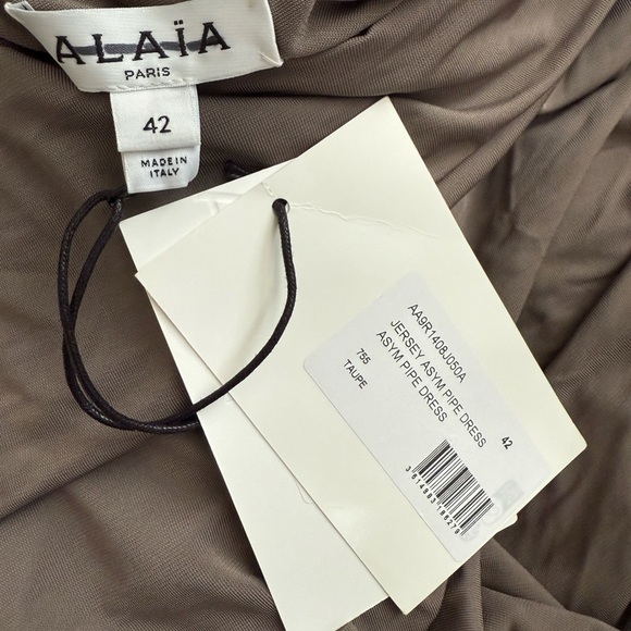 Alaïa Black Pipe Asymmetric One Shoulder Jersey Maxi Dress Evening NWT - Picture 13 of 14